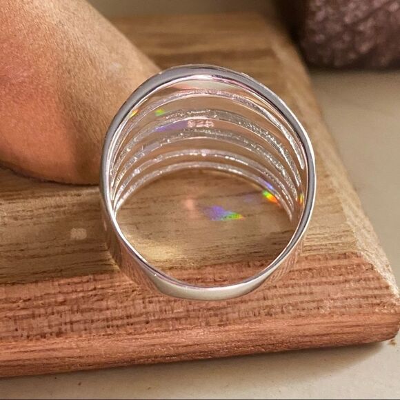 Sterling Silver Multi-Band High-Polish Ring Sizes 7&8 - Picture 4 of 5